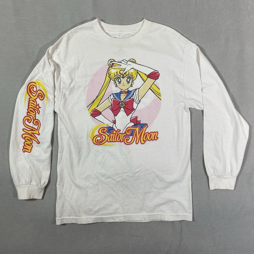 Vintage Sailor Moon Long Sleeve T-Shirt 90s Sz Medium Usagi Tsukino Graphic Rare